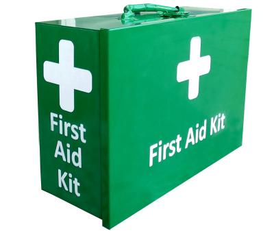 image of Green Metal Wall Mountable First Aid Box - Empty