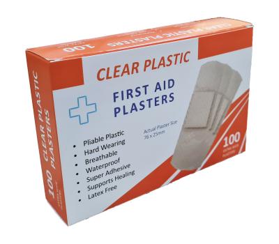 image of Clear Plastic Waterproof Extra Wide Plasters - (100)